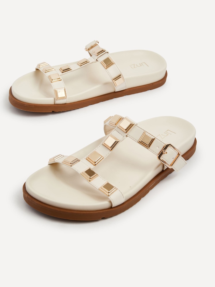 Buy Linzi Natural Alert T-Post Studded Slider from Next Oman