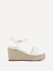 Linzi White Eden Plaited Front Strap Rope Wedges - Image 2 of 5