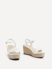 Linzi White Eden Plaited Front Strap Rope Wedges - Image 3 of 5