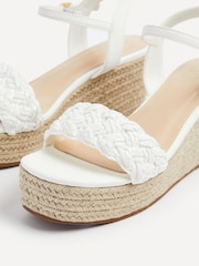 Linzi White Eden Plaited Front Strap Rope Wedges - Image 5 of 5