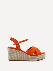 Linzi Orange Vision Crossover Rope Detail Wedges - Image 2 of 5