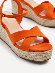 Linzi Orange Vision Crossover Rope Detail Wedges - Image 4 of 5