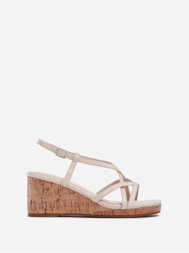 Linzi Nude Safiya Strappy Wedge Sandals With Wrap Around Ankle Strap - Image 2 of 5