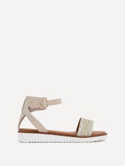 Linzi Nude Jaycee Flat Sandals With Embellished Front Strap - Image 2 of 5