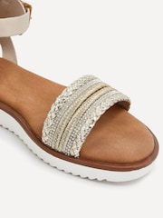 Linzi Nude Jaycee Flat Sandals With Embellished Front Strap - Image 4 of 5