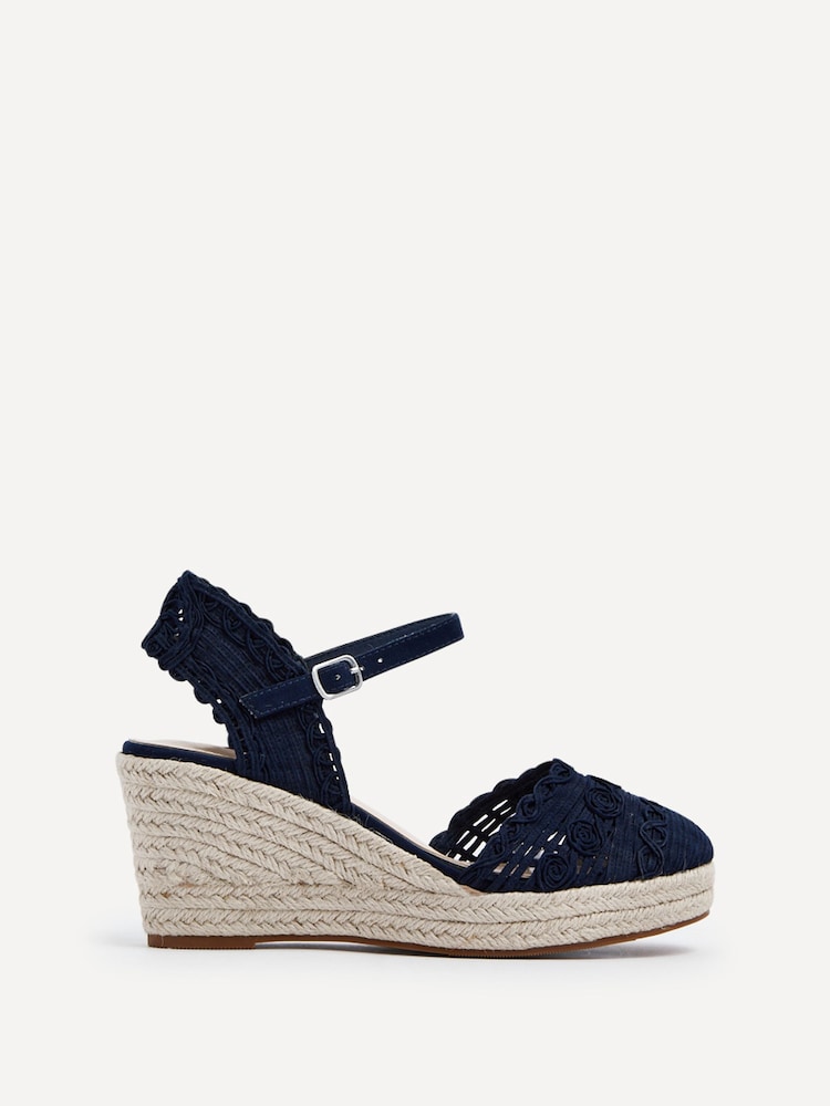 Linzi Natural Riviera Woven Closed Toe Wedges - Image 2 of 5 Linzi Natural Riviera Woven Closed Toe Wedges - Image 2 of 5
