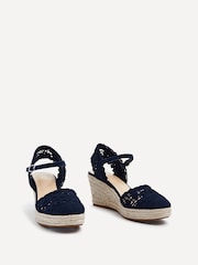 Linzi Natural Riviera Woven Closed Toe Wedges - Image 3 of 5