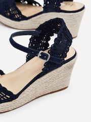 Linzi Natural Riviera Woven Closed Toe Wedges - Image 5 of 5