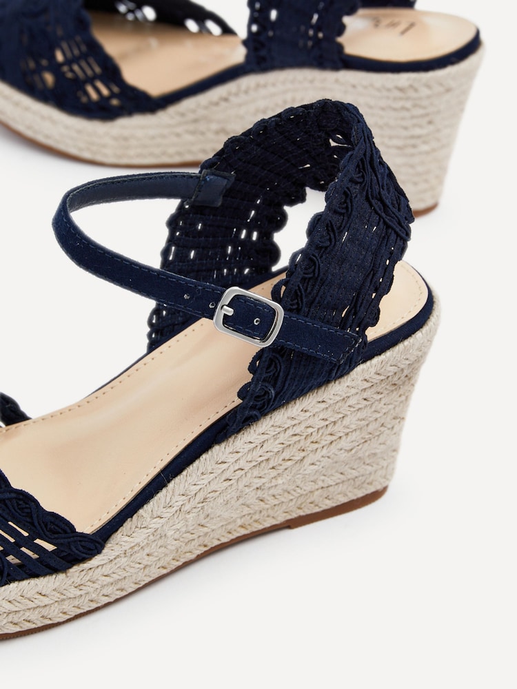 Linzi Natural Riviera Woven Closed Toe Wedges - Image 5 of 5