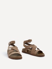 Linzi Nude Kay Round Toe Strappy Flat Sandals - Image 3 of 5