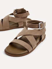 Linzi Nude Kay Round Toe Strappy Flat Sandals - Image 4 of 5