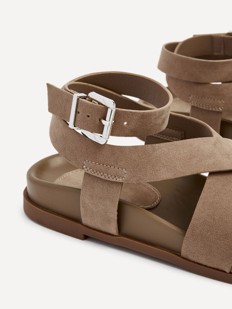 Linzi Nude Kay Round Toe Strappy Flat Sandals - Image 5 of 5 Linzi Nude Kay Round Toe Strappy Flat Sandals - Image 5 of 5