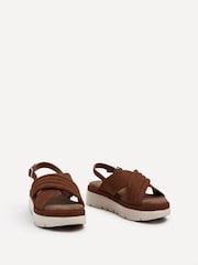 Linzi Brown Shae Crossover Padded Sling-Back Flat-Form Sandals - Image 3 of 5