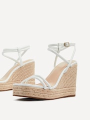 Linzi White Malibu Double Strap Rope Detail Wedges - Image 4 of 5