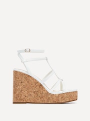 Weiß - Linzi Barbados Riemchensandalen mit Keilabsatz aus Kork - Bild 3 von 6