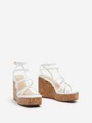 Weiß - Linzi Barbados Riemchensandalen mit Keilabsatz aus Kork - Bild 4 von 6