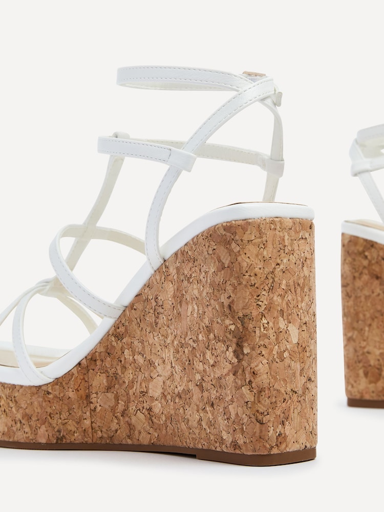 Weiß - Linzi Barbados Riemchensandalen mit Keilabsatz aus Kork - Bild 6 von 6