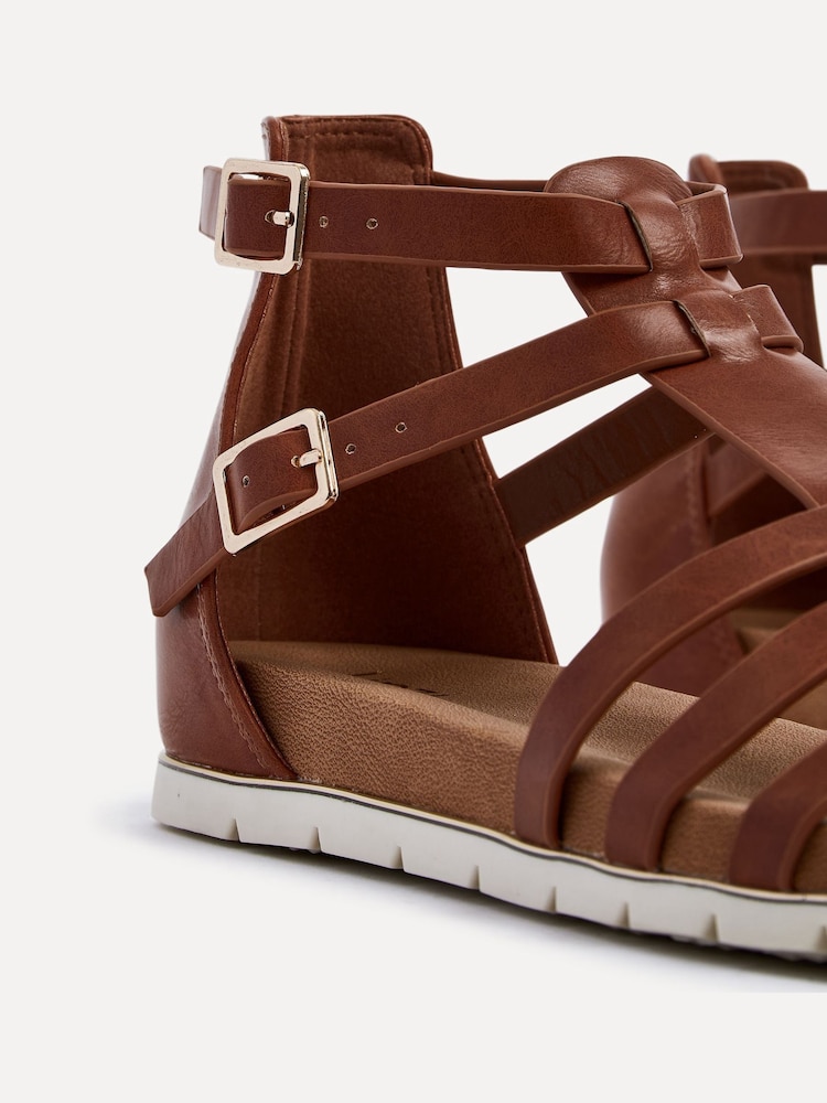 Linzi Brown Tour Closed Back Gladiator Style Sandals - Image 4 of 5