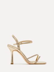 Linzi Gold Mesmerized Diamanté Embellished Strappy Heels - Image 2 of 5