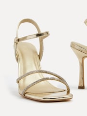 Linzi Gold Mesmerized Diamanté Embellished Strappy Heels - Image 4 of 5