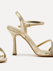 Linzi Gold Mesmerized Diamanté Embellished Strappy Heels - Image 5 of 5