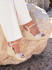 Linzi Nude Seraphina Wedges With Metallic Rope Detail - Image 1 of 5