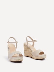 Linzi Nude Seraphina Wedges With Metallic Rope Detail - Image 3 of 5