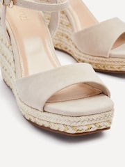 Linzi Nude Seraphina Wedges With Metallic Rope Detail - Image 4 of 5