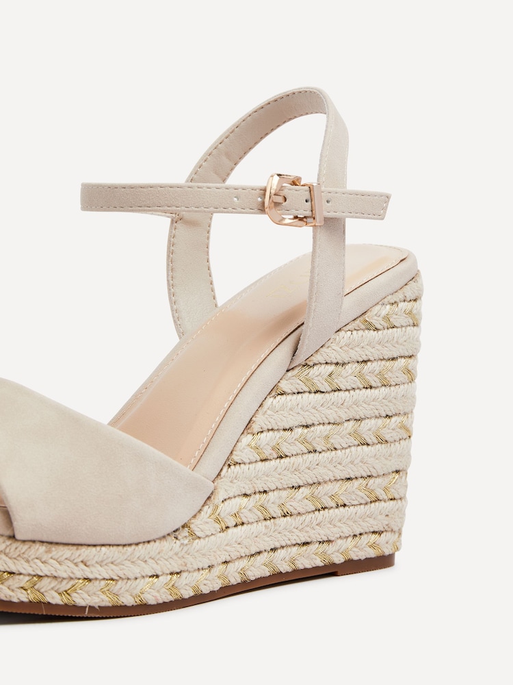 Linzi Nude Seraphina Wedges With Metallic Rope Detail - Image 5 of 5