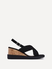 Linzi Black Delta Slingback Wedges With Cross-Over Front Strap - Image 2 of 5