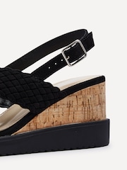 Linzi Black Delta Slingback Wedges With Cross-Over Front Strap - Image 5 of 5