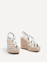 Linzi Silver Lexie Strappy Square Toe Wedges - Image 3 of 5
