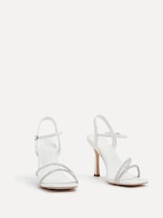 Linzi White Mesmerized Diamanté Embellished Strappy Heels - Image 3 of 5
