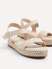 Linzi Cream Marine Embellished Sole Flatform Sandals - Image 4 of 5