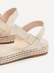 Linzi Cream Marine Embellished Sole Flatform Sandals - Image 5 of 5