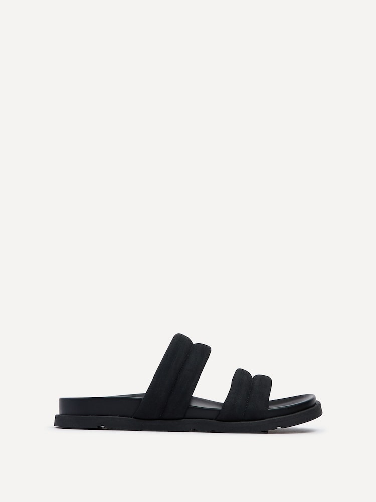 Linzi Black Fion Flat Two Part Sliders - Image 2 of 5 Linzi Black Fion Flat Two Part Sliders - Image 2 of 5