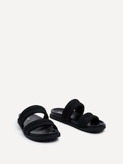 Linzi Black Fion Flat Two Part Sliders - Image 3 of 5