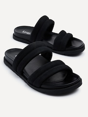 Linzi Black Fion Flat Two Part Sliders - Image 4 of 5