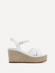 Linzi White Vision Crossover Rope Detail Wedges - Image 2 of 5
