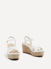 Linzi White Vision Crossover Rope Detail Wedges - Image 3 of 5