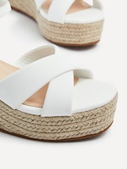 Linzi White Vision Crossover Rope Detail Wedges - Image 5 of 5