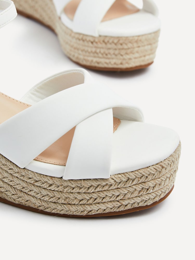 Linzi White Vision Crossover Rope Detail Wedges - Image 5 of 5