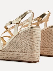 Linzi Gold Lexie Strappy Square Toe Wedges - Image 4 of 5