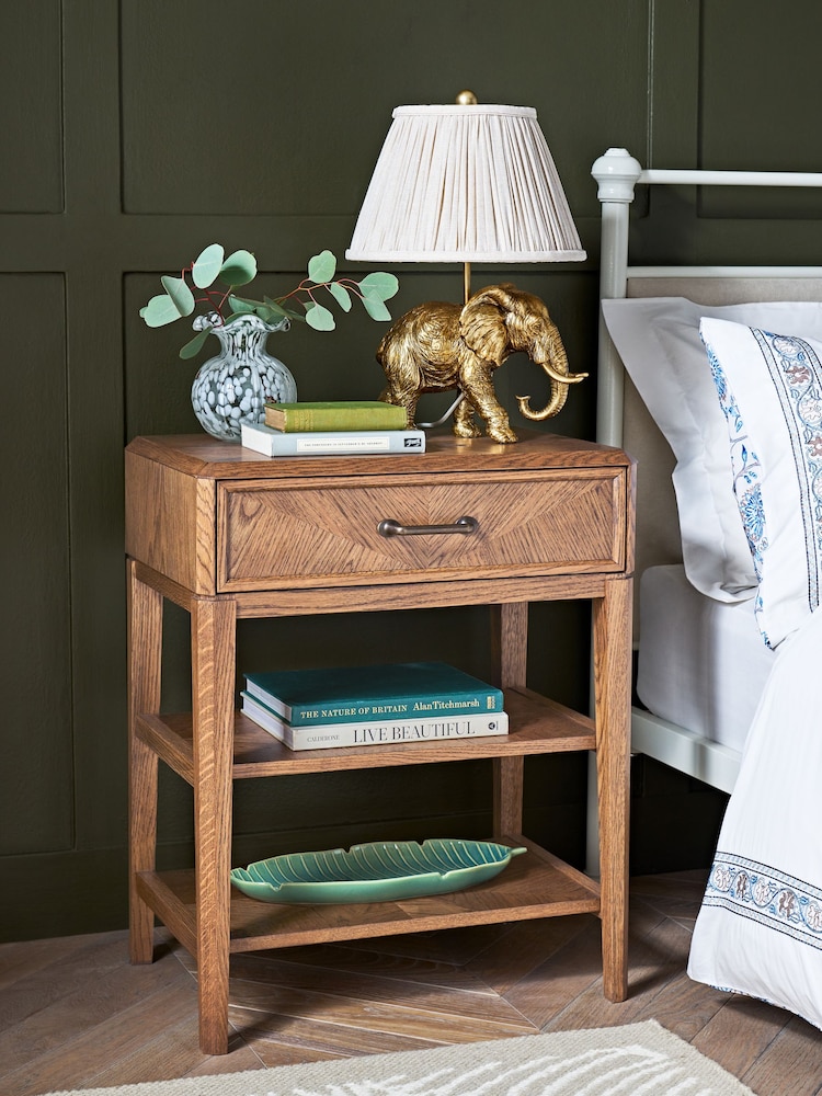 Nina Campbell Brown Tedworth 1 Drawer Bedside - Image 1 of 12