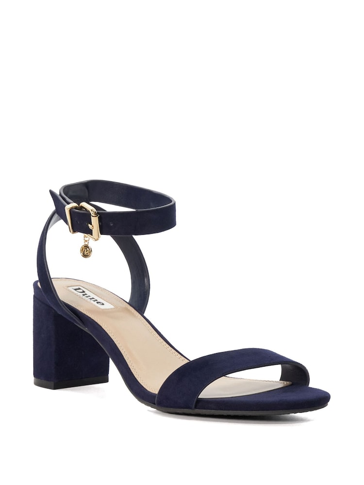 Buy Dune London Blue Standard Fit Memee Mid Block Heel Sandals