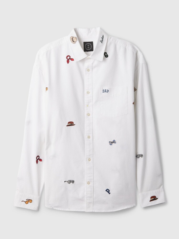 Gap White Dapper Dan Embroidered Oxford Shirt - Image 4 of 4 Gap White Dapper Dan Embroidered Oxford Shirt - Image 4 of 4