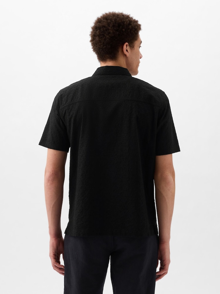 Gap Black Eyelet Resort Shirt in Standard Fit - Image 2 of 4