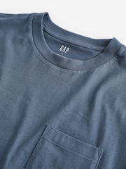 Gap Dark Blue Original Pocket 100% Cotton Crew Neck Short Sleeve T-Shirt - Image 5 of 6