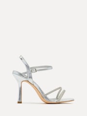 Linzi Silver Mesmerized Diamanté Embellished Strappy Heels - Image 2 of 5