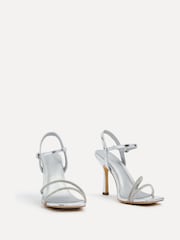 Linzi Silver Mesmerized Diamanté Embellished Strappy Heels - Image 3 of 5